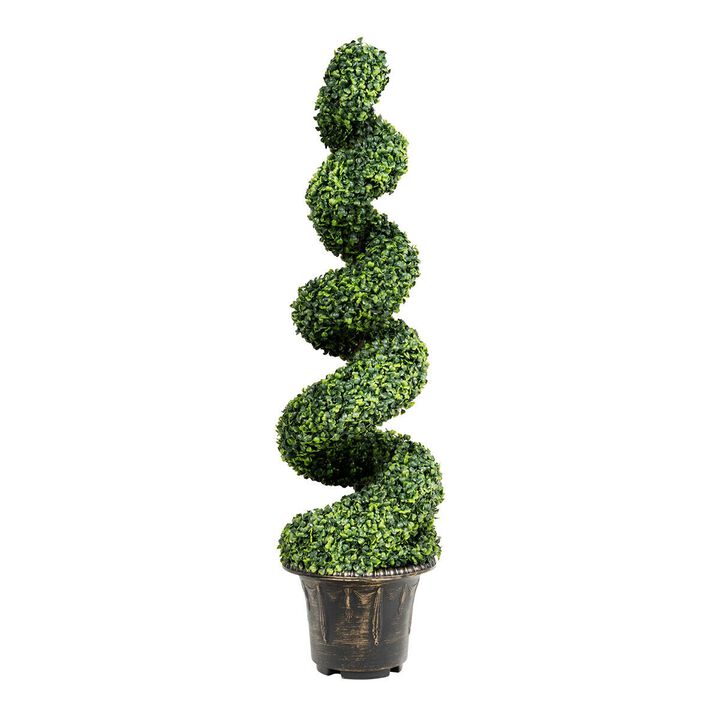 Artificial Boxwood Spiral Tree with Lush Green Leaves – Perfect Indoor Decoration