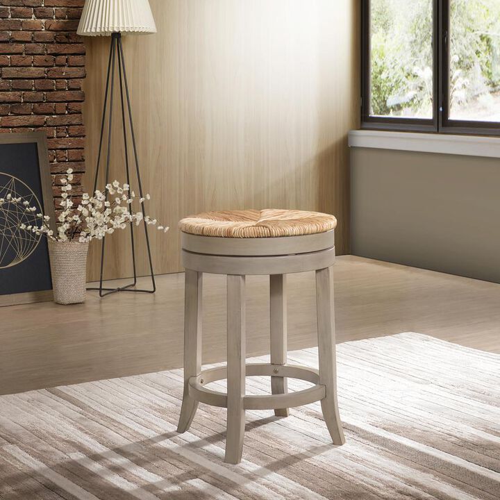 Carolina Living Irving 24 Swivel Rush Seat Counter Stool - Weathered Gray