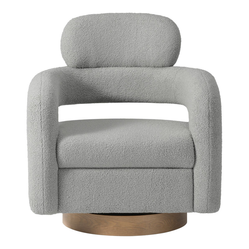 WestinTrends Mid-Century Modern Sherpa Swivel Barrel Accent Chair (Set of 2)