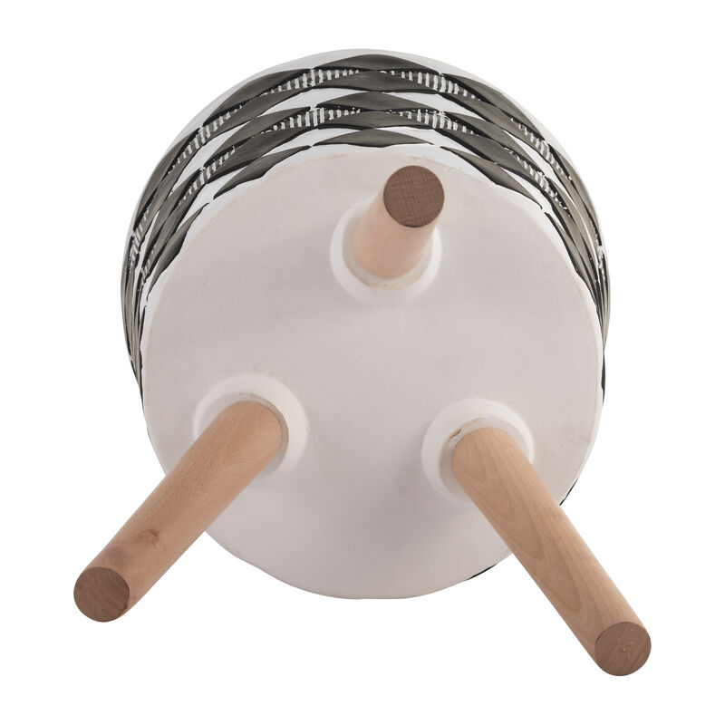 Diamond Planter with Wood Legs, Black