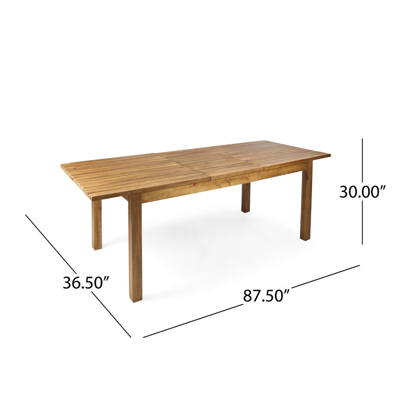 Merax Outdoor Acacia Wood Extendable Dining Table