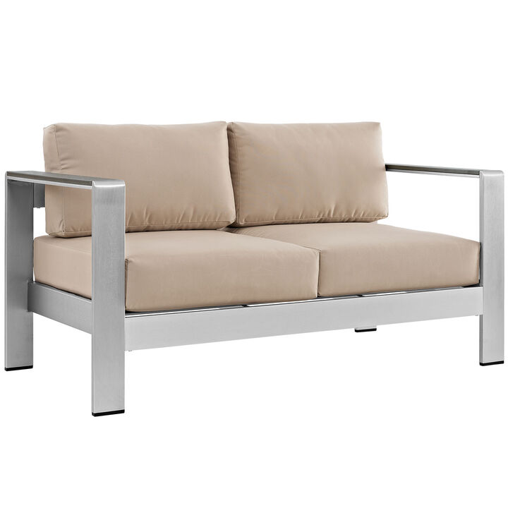 Modway - Shore Outdoor Patio Aluminum Loveseat