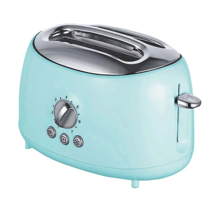 Brentwood Cool Touch 2-Slice Extra Wide Slot Retro Toaster in Blue