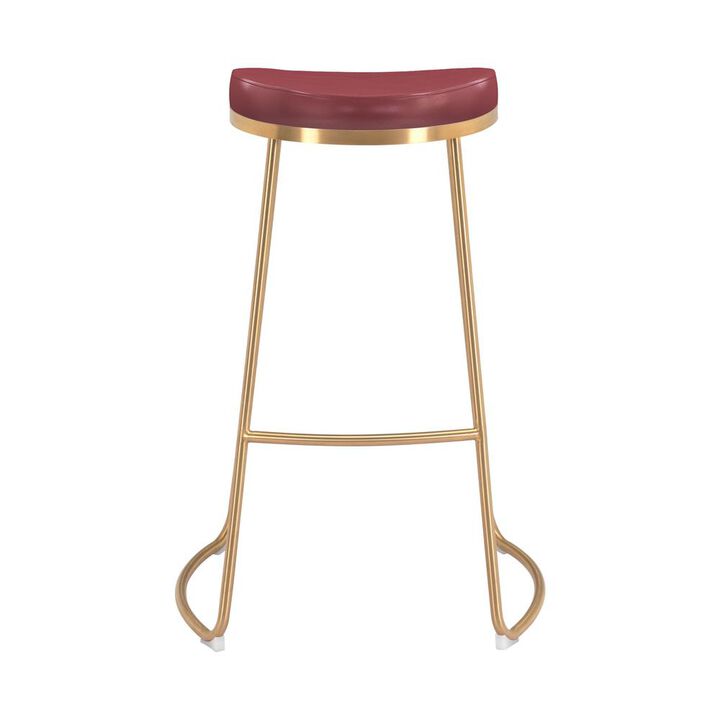 Belen Kox Bree Barstool (Set of 2), Burgundy, Belen Kox