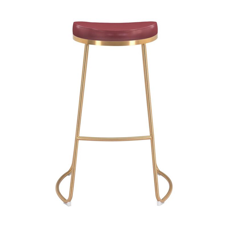 Belen Kox Bree Barstool (Set of 2), Burgundy, Belen Kox