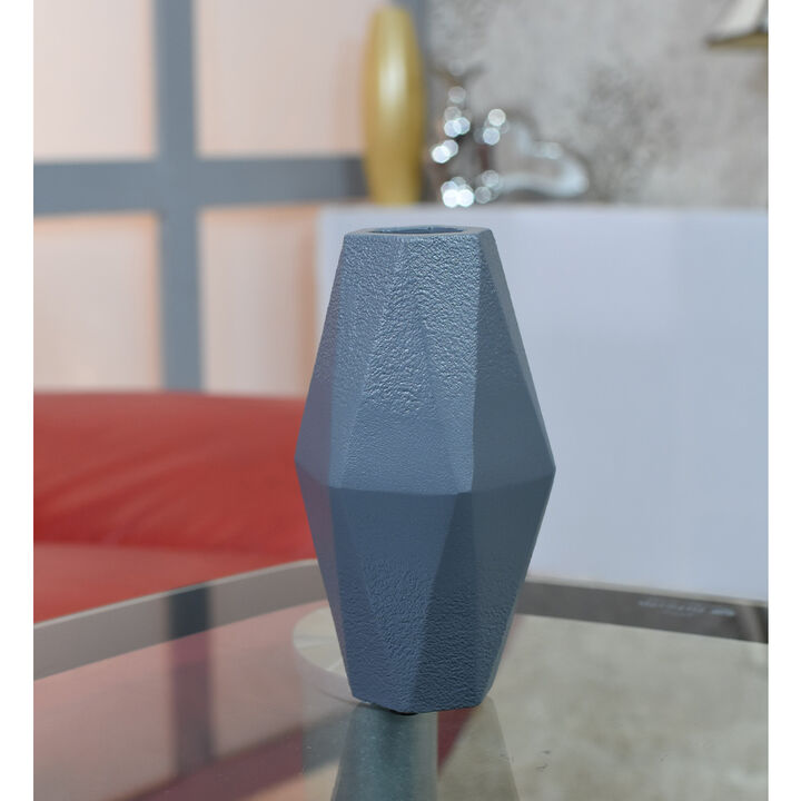Handmade Aluminium Geometric Gray Bud Vase For Indoor & Outdoor Use BBH Homes