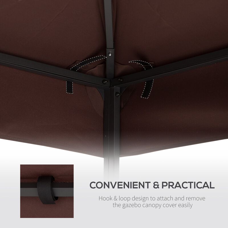 Coffee Gazebo Cover: 10'x10' Replacement 2-Tier Canopy Top