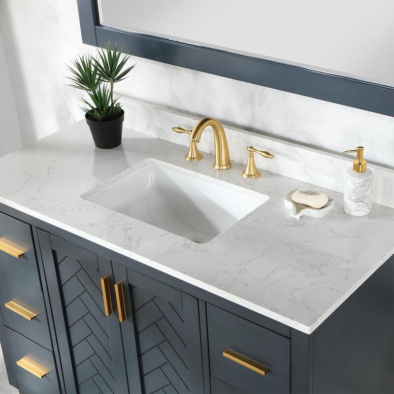 Altair 48 Single Bathroom Vanity Set in Classic Blue with Mirror