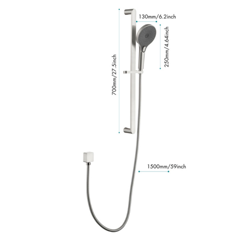Eco-Performance Handheld Shower System, Adjustable Slide Bar & Long Hose for Comfortable Bathing