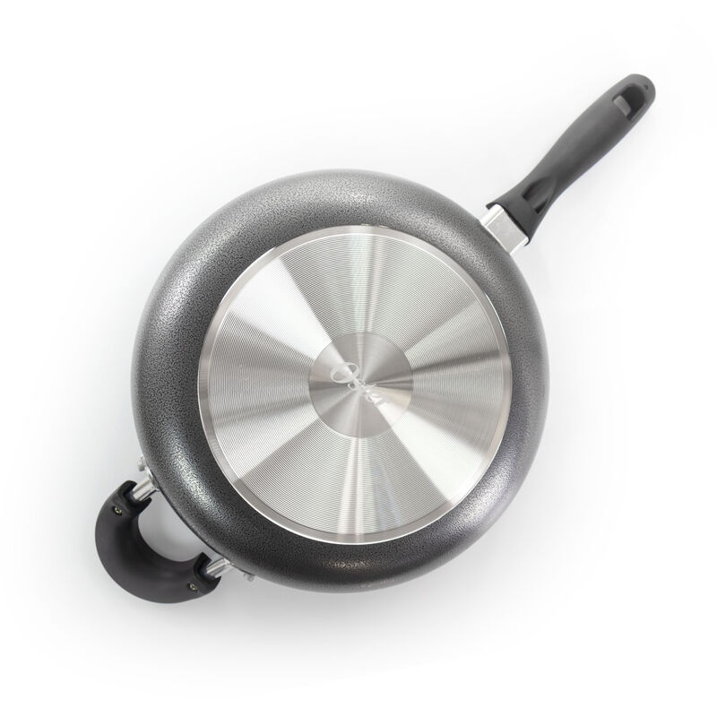 Oster Clairborne 10.25 Inch Aluminum Saute Pan with Lid in Charcoal Grey