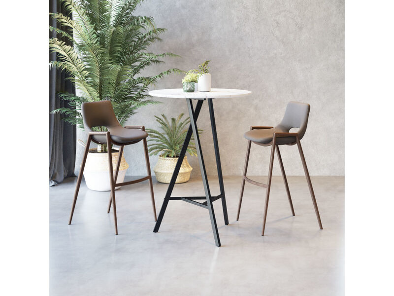 Desi Barstool (Set of 2) Brown & Walnut