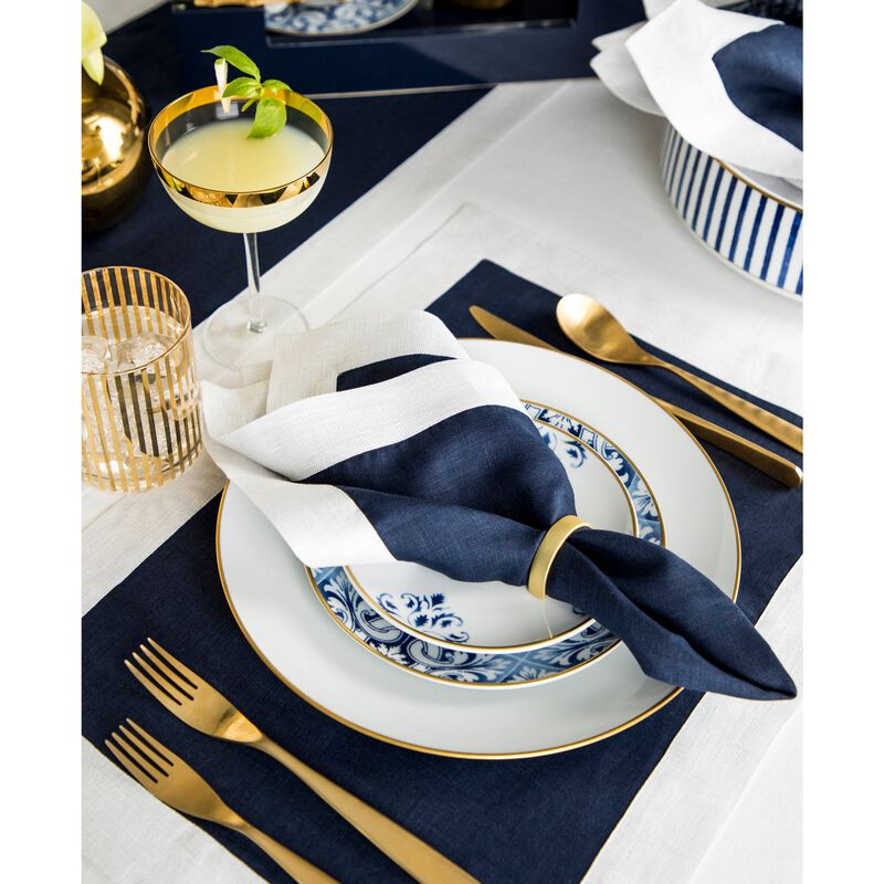 Solino Home 100% Pure Linen 14 x 19 Inch Placemats Set of 4 | Festive Edge