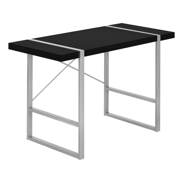 Monarch Specialties I 7664 Computer Desk, Home Office, Laptop, 48"L, Work, Metal, Laminate, Black, Grey, Contemporary, Modern