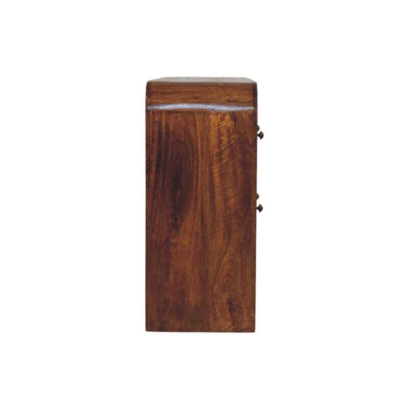 Artisan Furniture Solid Wood Darcy 3 over 3 Drawer Chest in Chestnut Finish