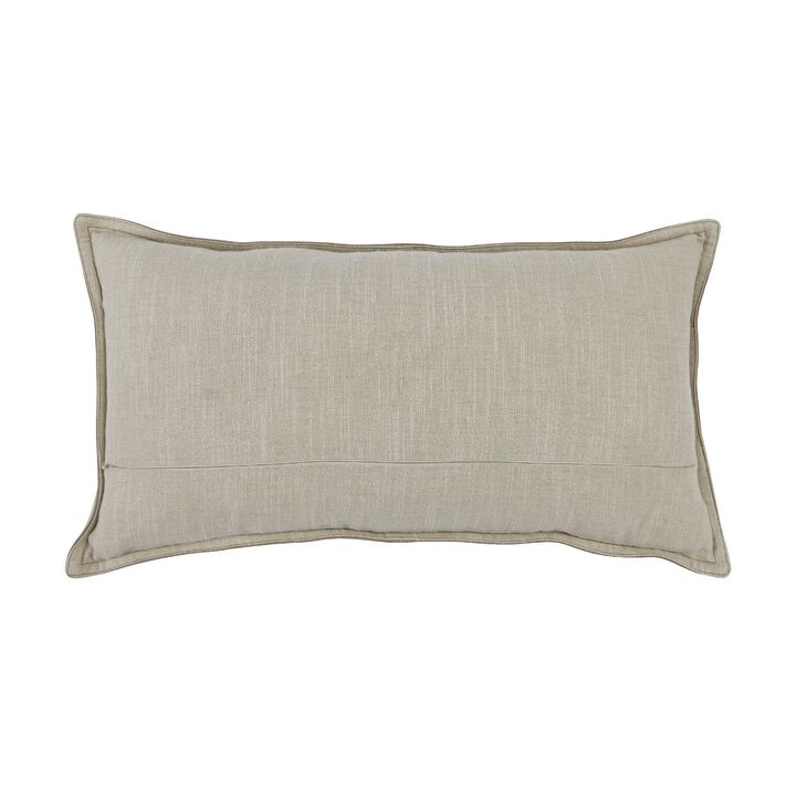 Norm 26 Inch Leather Decorative Lumbar Throw Pillow, Stitched, Taupe Brown-Benzara