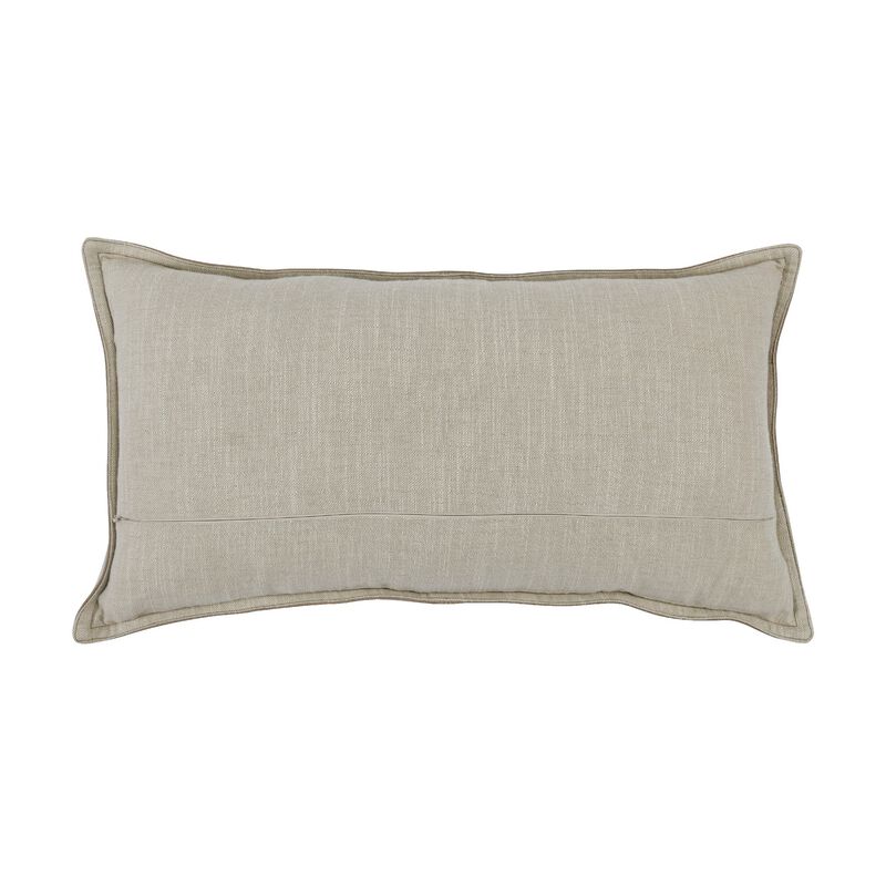 Norm 26 Inch Leather Decorative Lumbar Throw Pillow, Stitched, Taupe Brown-Benzara