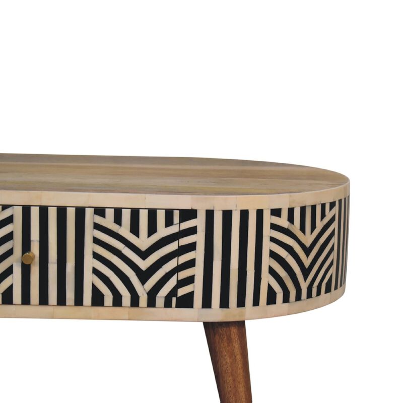 Edessa Bone Inlay  Solid Wood 2 Drawer Coffee Table