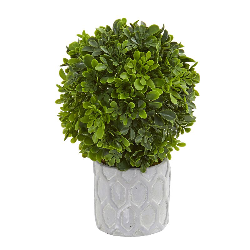 Hivvago 9" Boxwood Artificial Mini Topiary (Set of 3)
