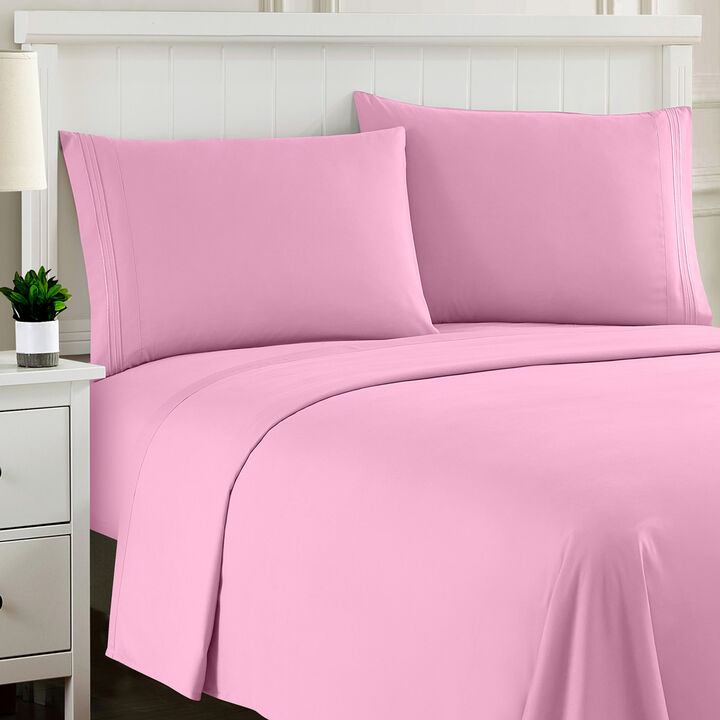 5 Piece Sheet Set, Ultra Soft 1800 Series Collection - Split King, Royal Blue