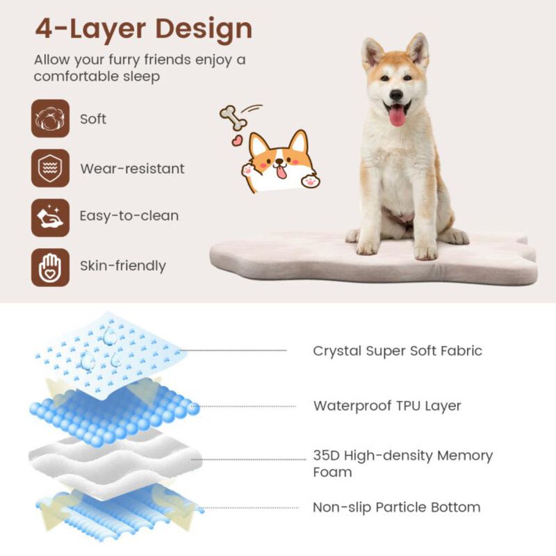 Hivvago Orthopedic Dog Bed with Memory Foam Support for Large Dogs