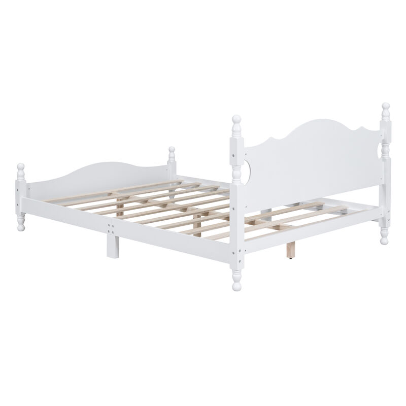 Merax Vintage Wood Platform Bed Frame