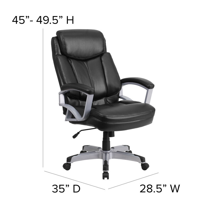 HERCULES Series Big & Tall 500 lb. Rated Black Fabric Executive Swivel Ergonomic Office Chair with Arms