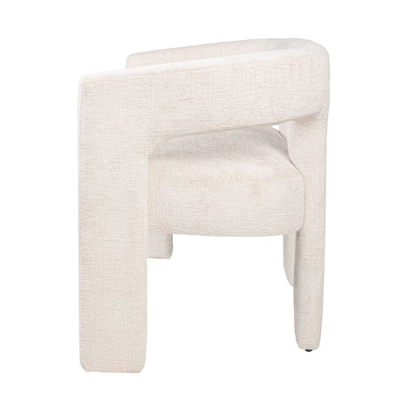 Jofran Gwen Modern Luxury Jacquard Fabric Upholstered Sculpture Bench