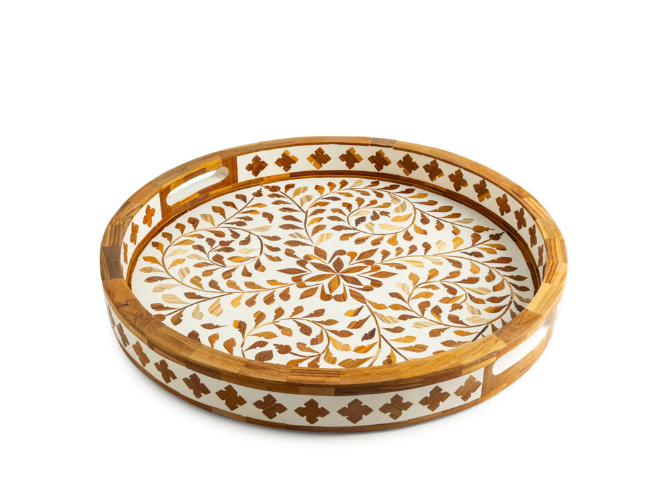Jodhpur Mother of Pearl Decorative Tray - 18"