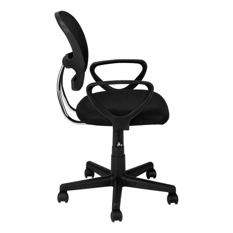 Monarch Specialties I 7260 Office Chair, Adjustable Height, Swivel, Ergonomic, Armrests, Computer Desk, Work, Juvenile, Metal, Mesh, Black, Contemporary, Modern