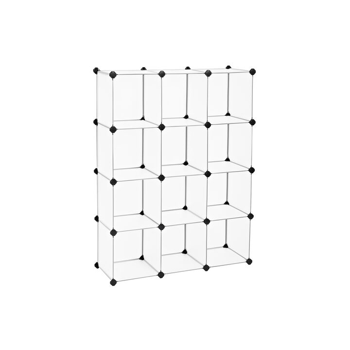 Set of 12 Plastic Cubes Storage Organizer