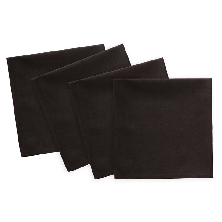 Solino Home 100% Pure Linen Cloth Napkins 20 x 20 Inch Set of 4 | Dru - Cotton Linen Plain Dinner Napkins