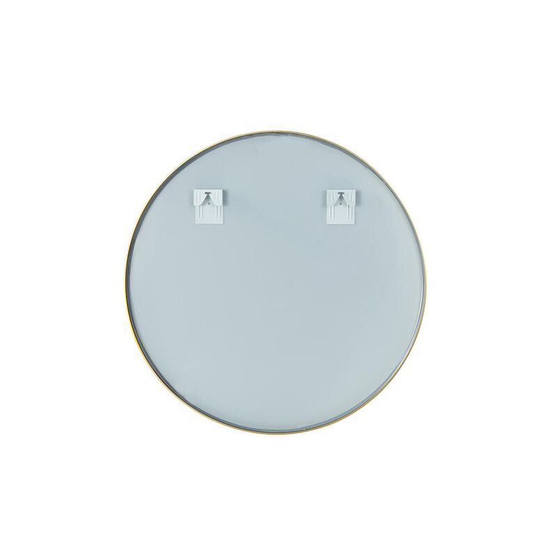 Vinnova Design Cascante 28 in. W x 28 in. H Round Metal Wall Mirror in Brushed Gold