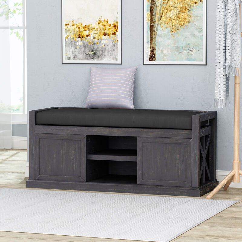 Merax Entryway Shoe Cabinet Shoe Storage Bench
