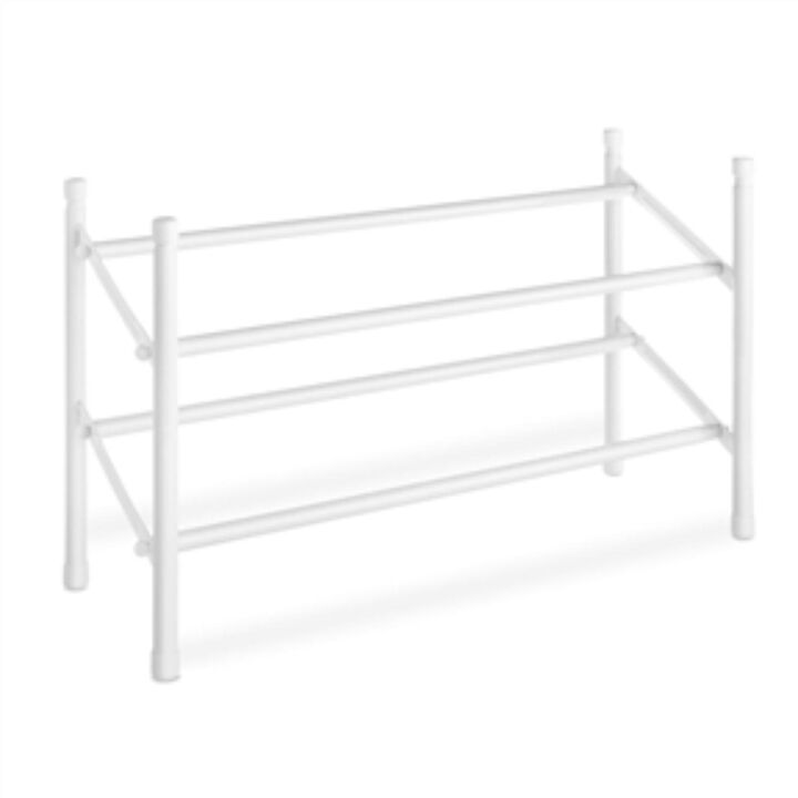 Hivvago 2 Tier Stackable Shoe Rack Organizer Storage Shelves