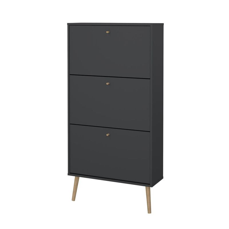 Tvilum Bodo 3 Drawer Shoe Storage Cabinet, Matte Grey