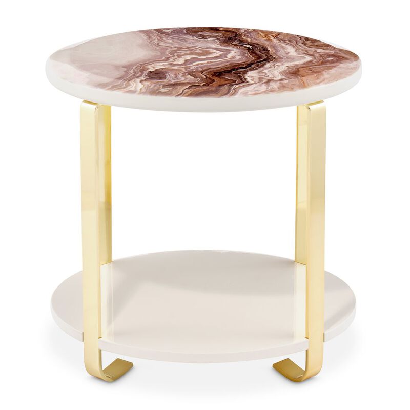 Michael Amini Ariana End Table - Gold