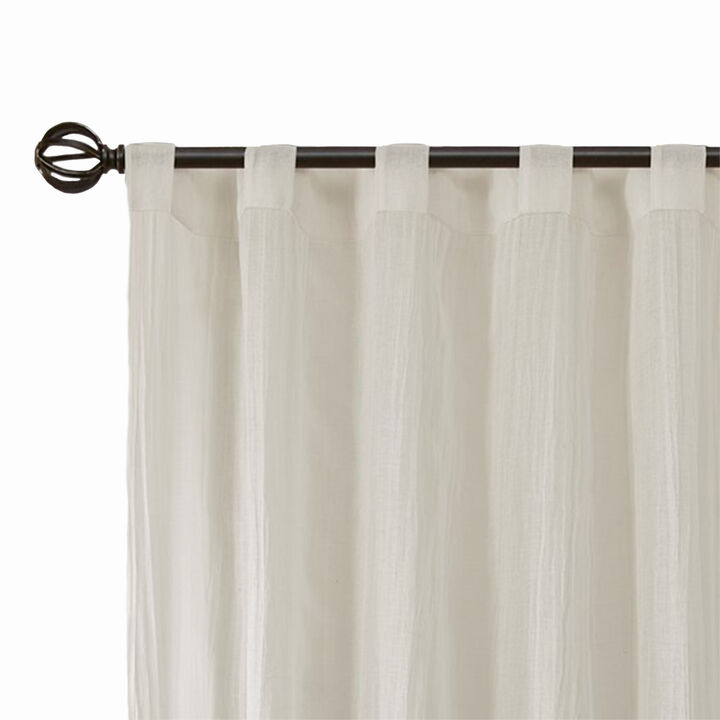 Gracie Mills Gayle Contemporary Lightweight Crushed Sheer Window Panel Pair - 42x95"