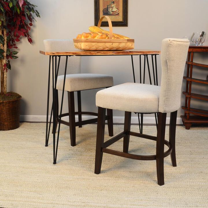 Carolina Living Seti Live Edge Bar Table - Natural Top - Black Base