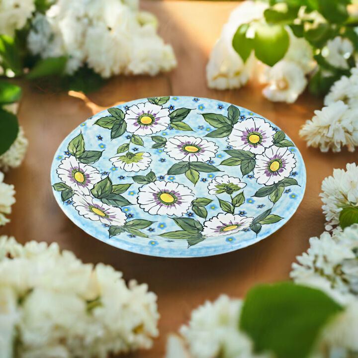 Blue Rose Polish Pottery Serenity Dinner Plate