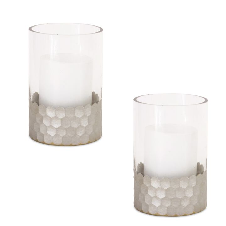 Set of 2 Elegant Candle Holders for Home Décor and Ambient Lighting