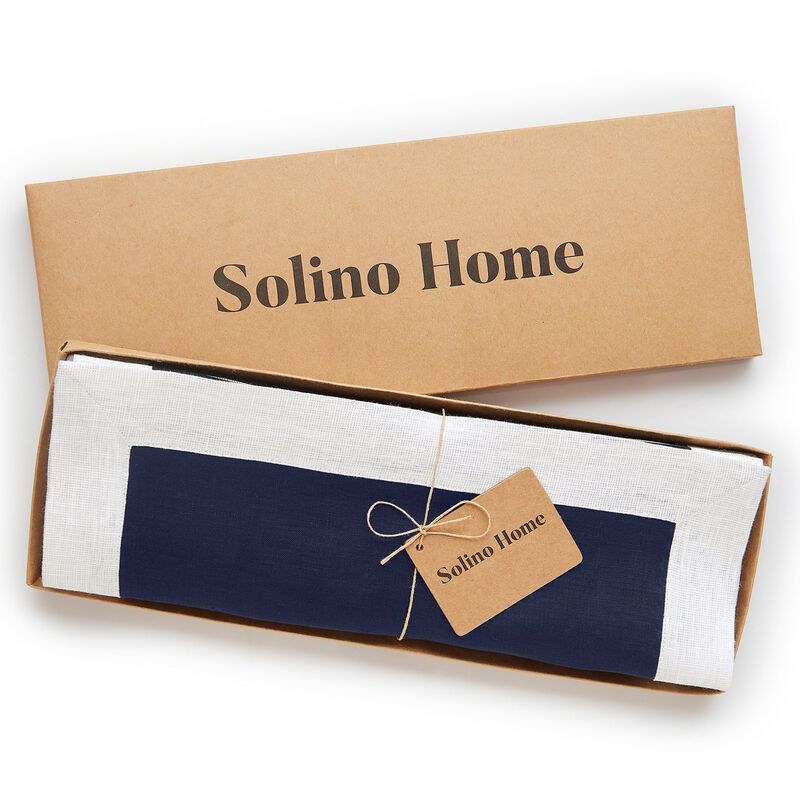 Solino Home 100% Pure Linen 14 x 19 Inch Placemats Set of 4 | Festive Edge