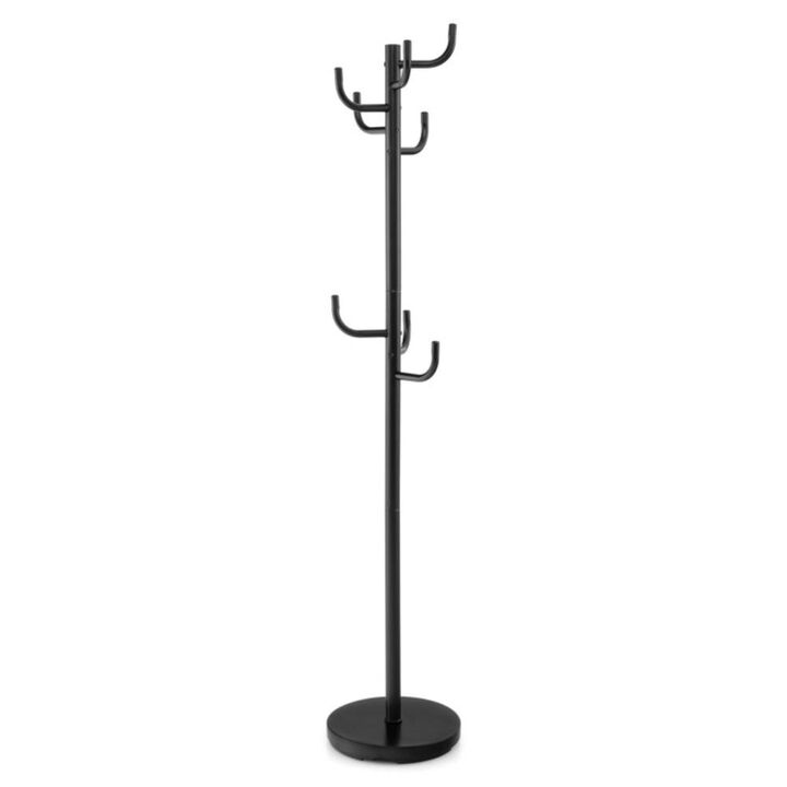 Hivvago Metal Coat Rack Stand with 8 Sturdy Hooks and Metal Base