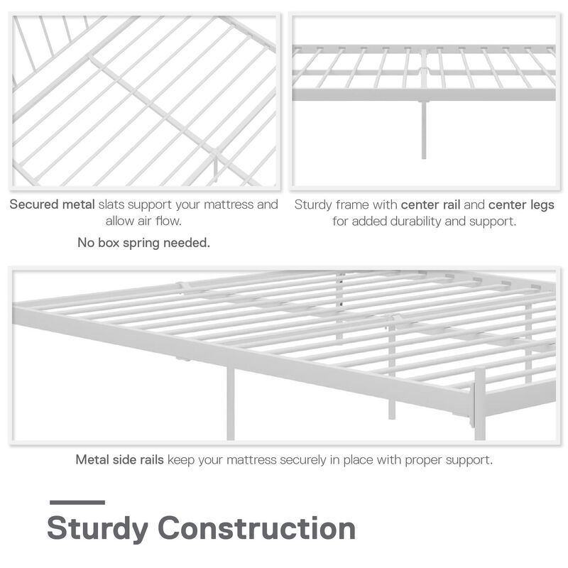 Ares Metal Bed, Full, White