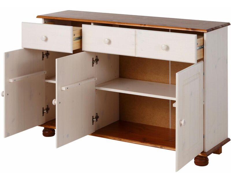 REALROOMS Chester Sideboard with 3 Drawers and 2 Cabinets