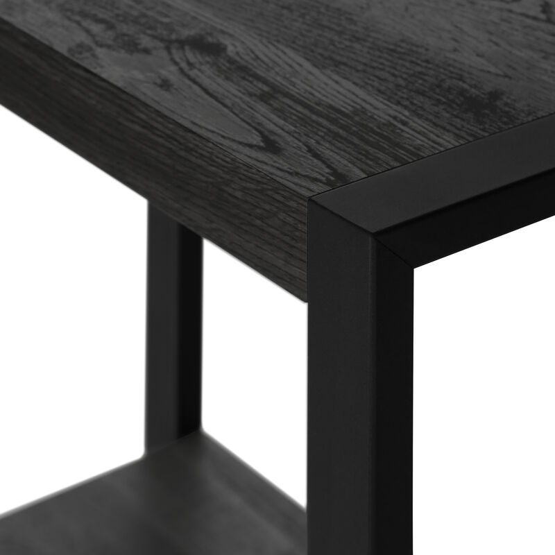 Monarch Specialties I 2862 Accent Table, Side, End, Nightstand, Lamp, Living Room, Bedroom, Metal, Laminate, Black, Contemporary, Modern