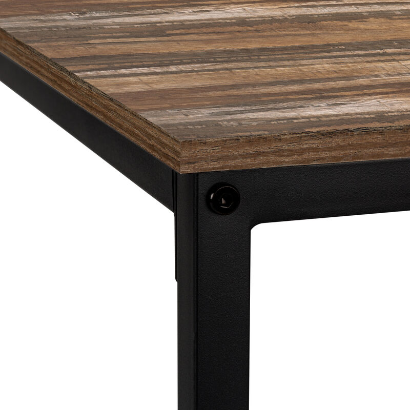 Monarch Specialties I 7391 Computer Desk, Home Office, Corner, 58"L, L Shape, Work, Laptop, Metal, Laminate, Brown, Black, Contemporary, Modern