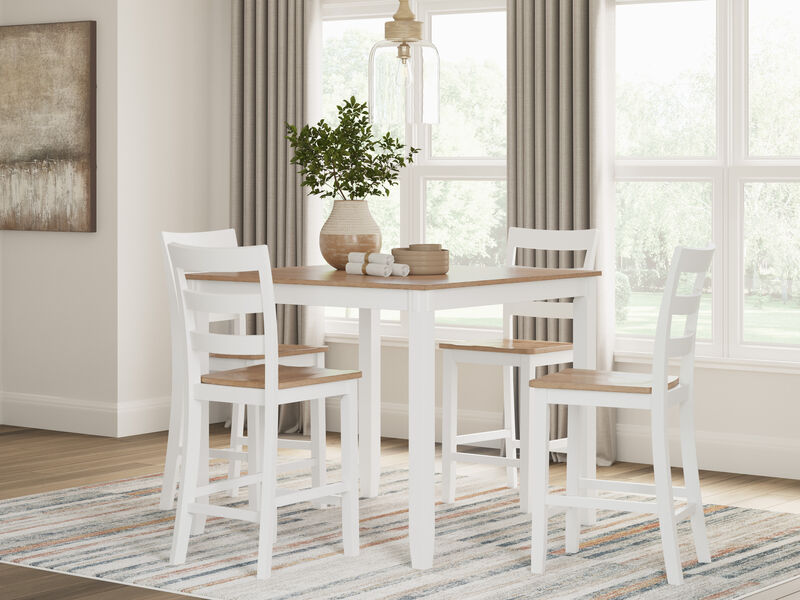 Gesthaven White 5-Piece Counter Height Dining Set
