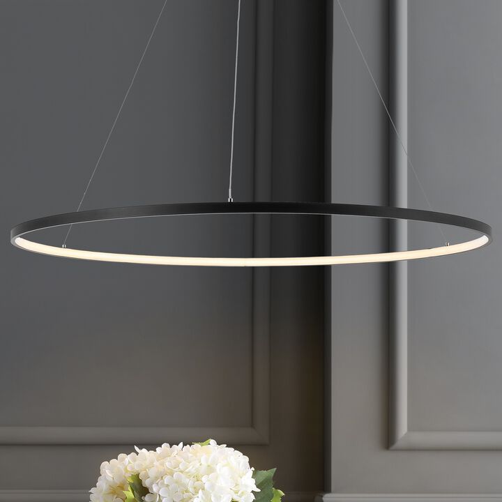 Circulo 35" Metal Round Modern Contemporary LED Integrated Pendant