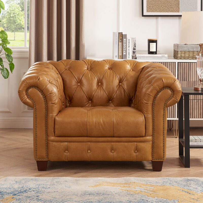 York Top Grain Leather Chair