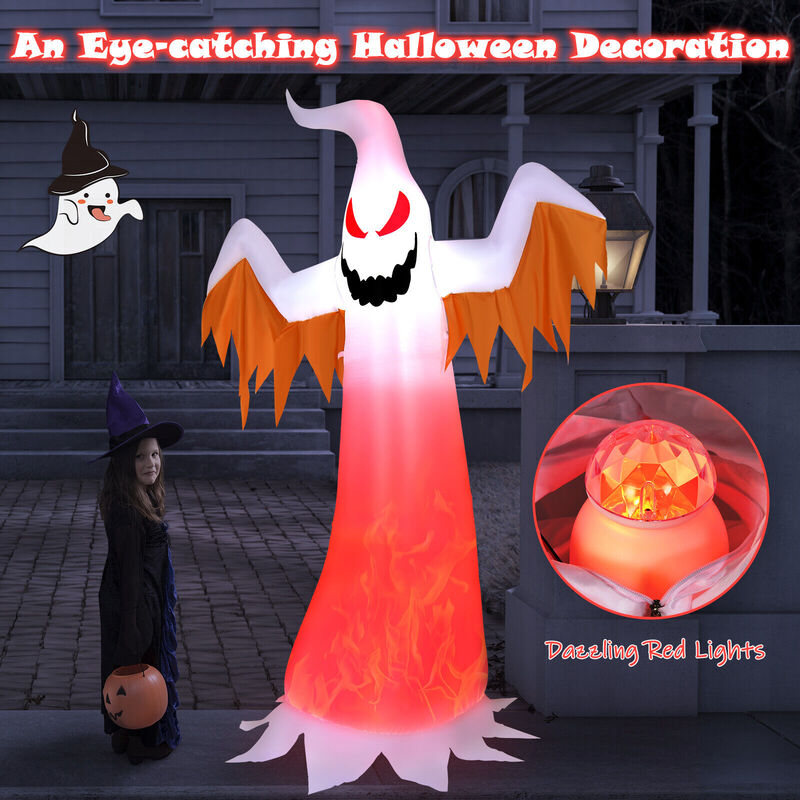 6 Feet Halloween Inflatable Ghost Quick Blow up Halloween Decor with LED Lights